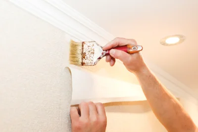 Pose de papier peint à Veuil — revêtements muraux et toiles de verre